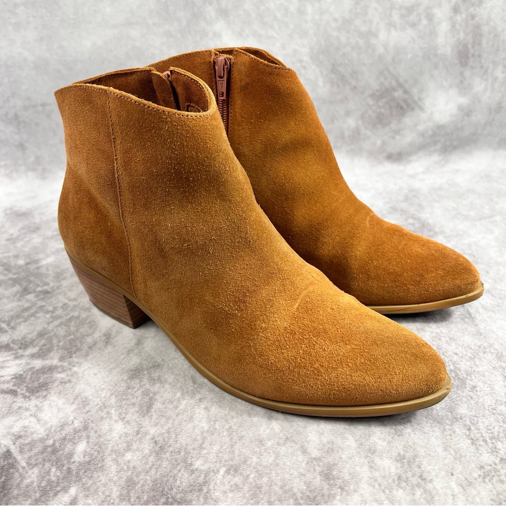 Able Ankle Boot Womens Brown 9 Suede Western Heel